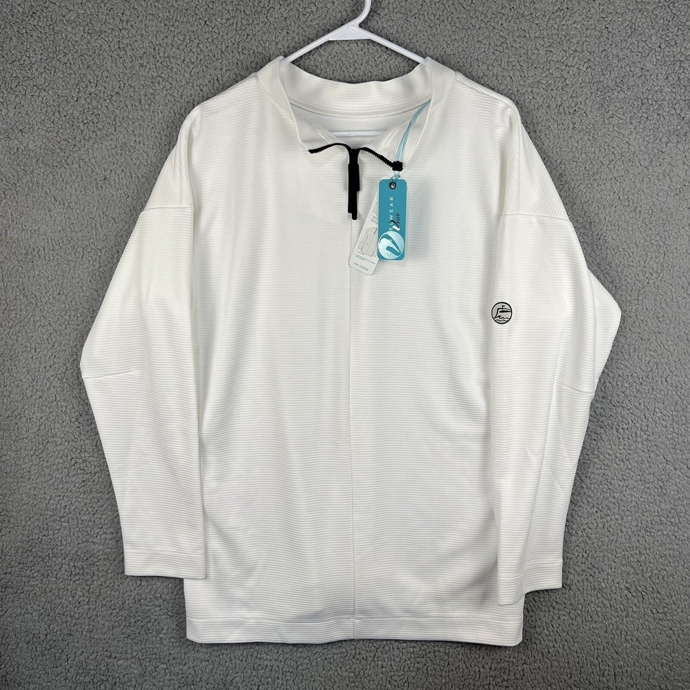 NWT - Levelwear The Chase Mens 2XL White 1/4 Zip Golf‎ Sweater Long Sleeve
